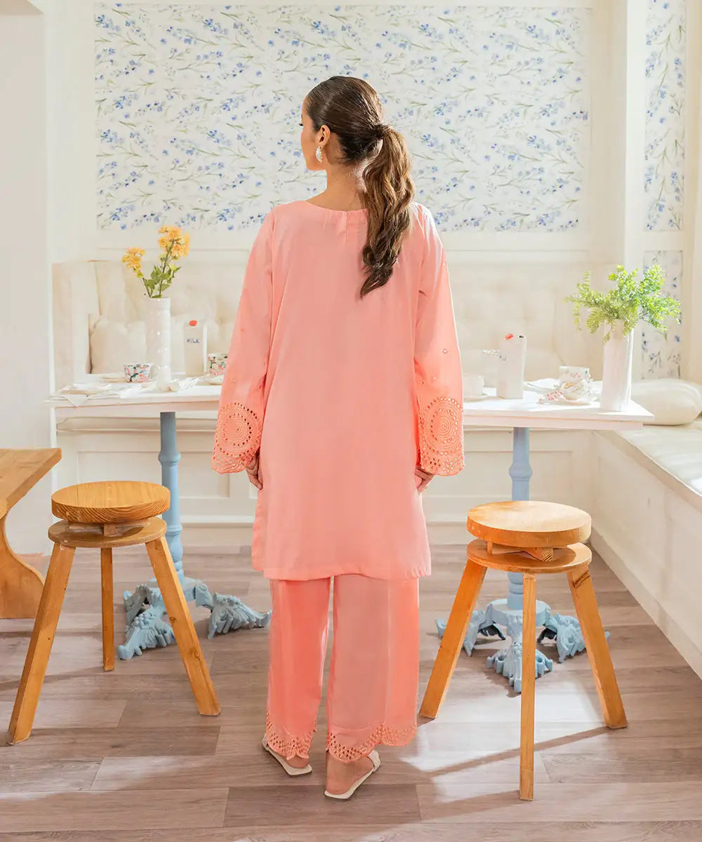 2PC - Embroidered Cotton Silk Suit - Kross Kulture