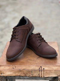 Oily Brown Suede Shoes - Mmall