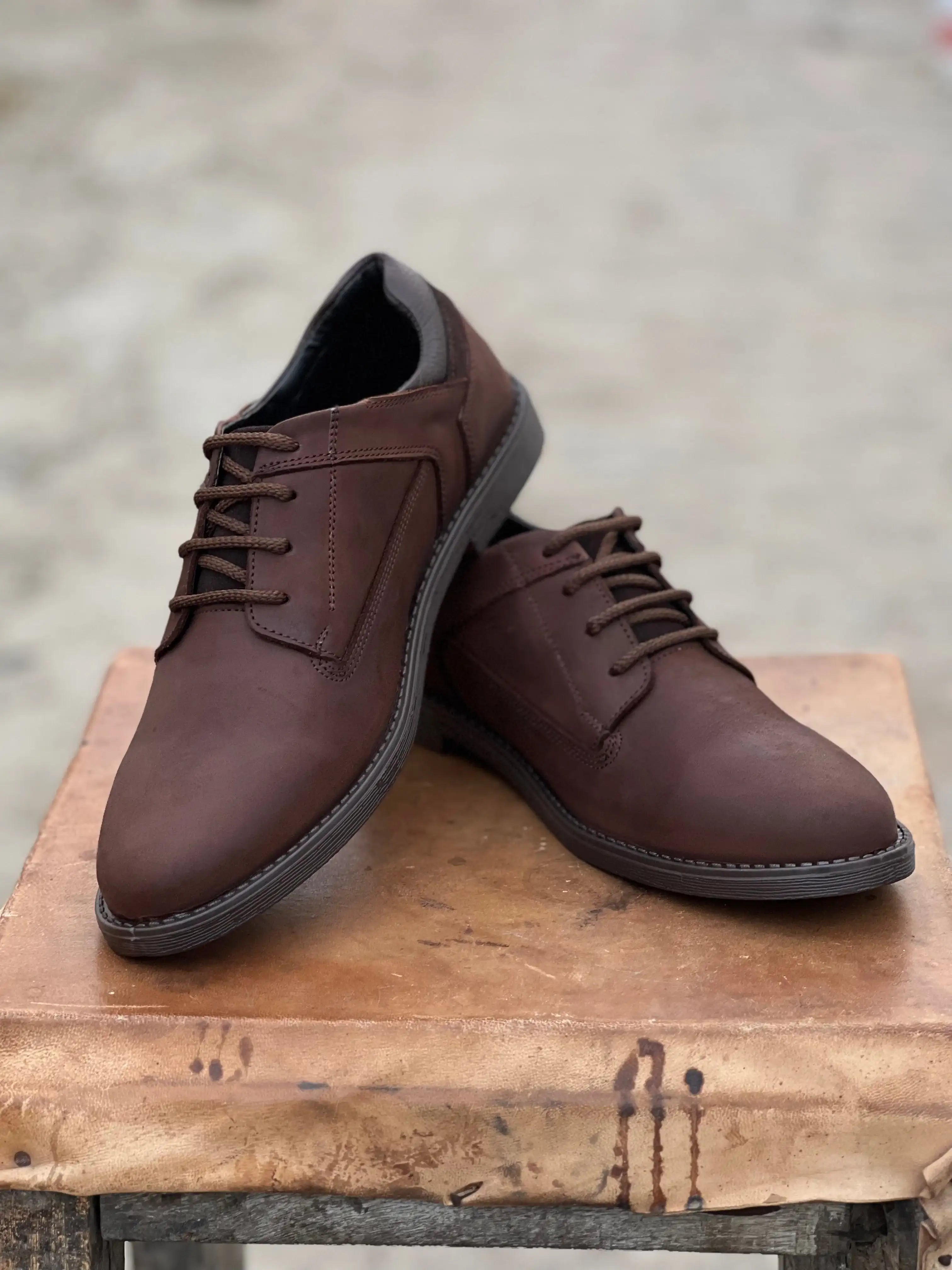Oily Brown Suede Shoes - Mmall
