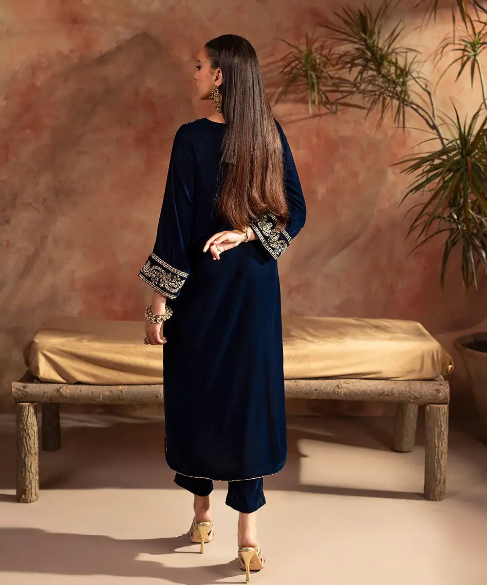 Embroidered Velvet Shirt - Kross Kulture