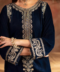 Embroidered Velvet Shirt - Kross Kulture