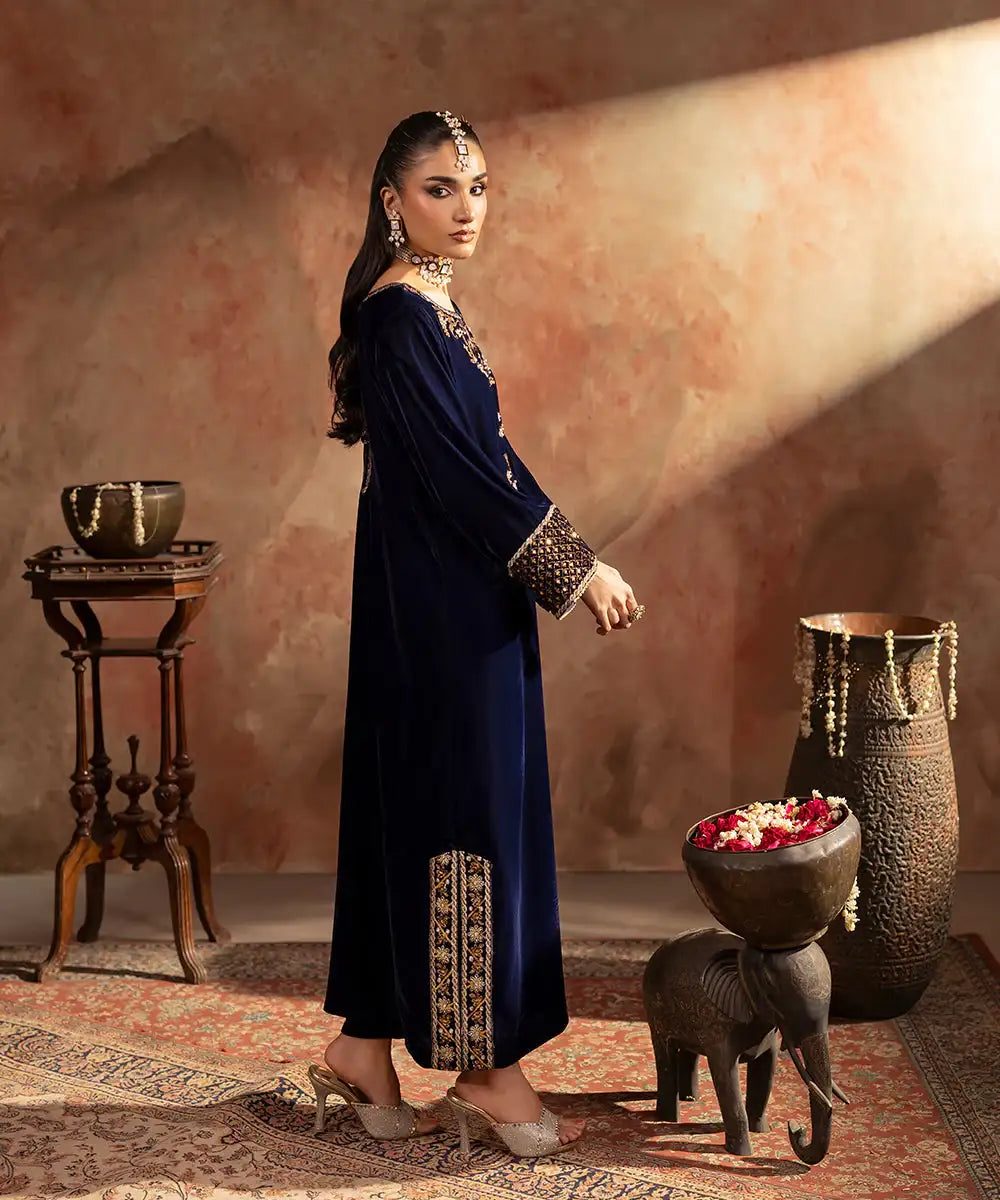 Embroidered Velvet Shirt - Kross Kulture