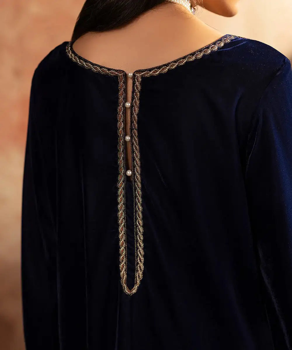 Embroidered Velvet Shirt - Kross Kulture