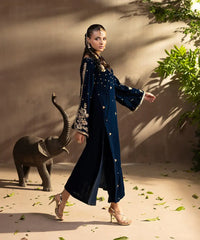 2PC - Embroidered Velvet Suit - Kross Kulture