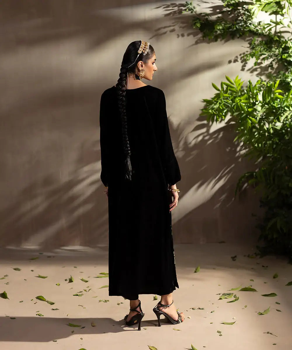 Embroidered Velvet Shirt - Kross Kulture