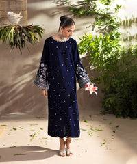 2PC - Embroidered Velvet Suit - Kross Kulture