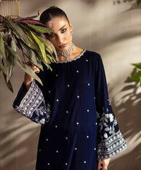 2PC - Embroidered Velvet Suit - Kross Kulture