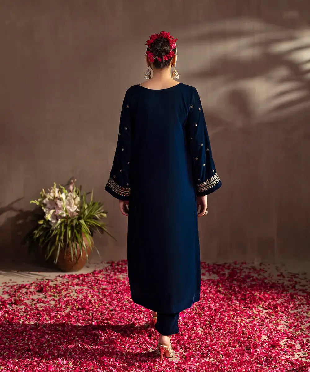 Embroidered Velvet Shirt - Kross Kulture