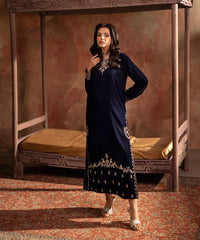 Embroidered Velvet Shirt - Kross Kulture