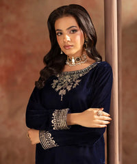 Embroidered Velvet Shirt - Kross Kulture