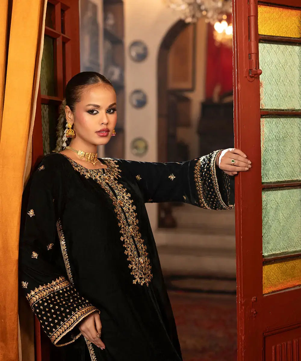 Embroidered Velvet Shirt - Kross Kulture