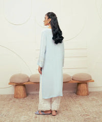 2PC - Embroidered Self Textured Suit - Kross Kulture
