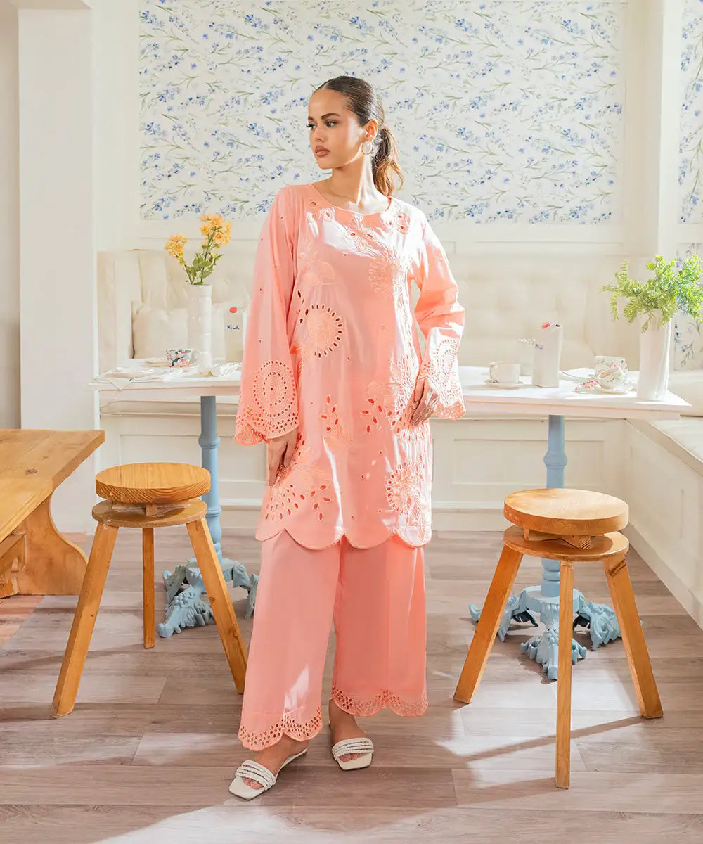 2PC - Embroidered Cotton Silk Suit - Kross Kulture