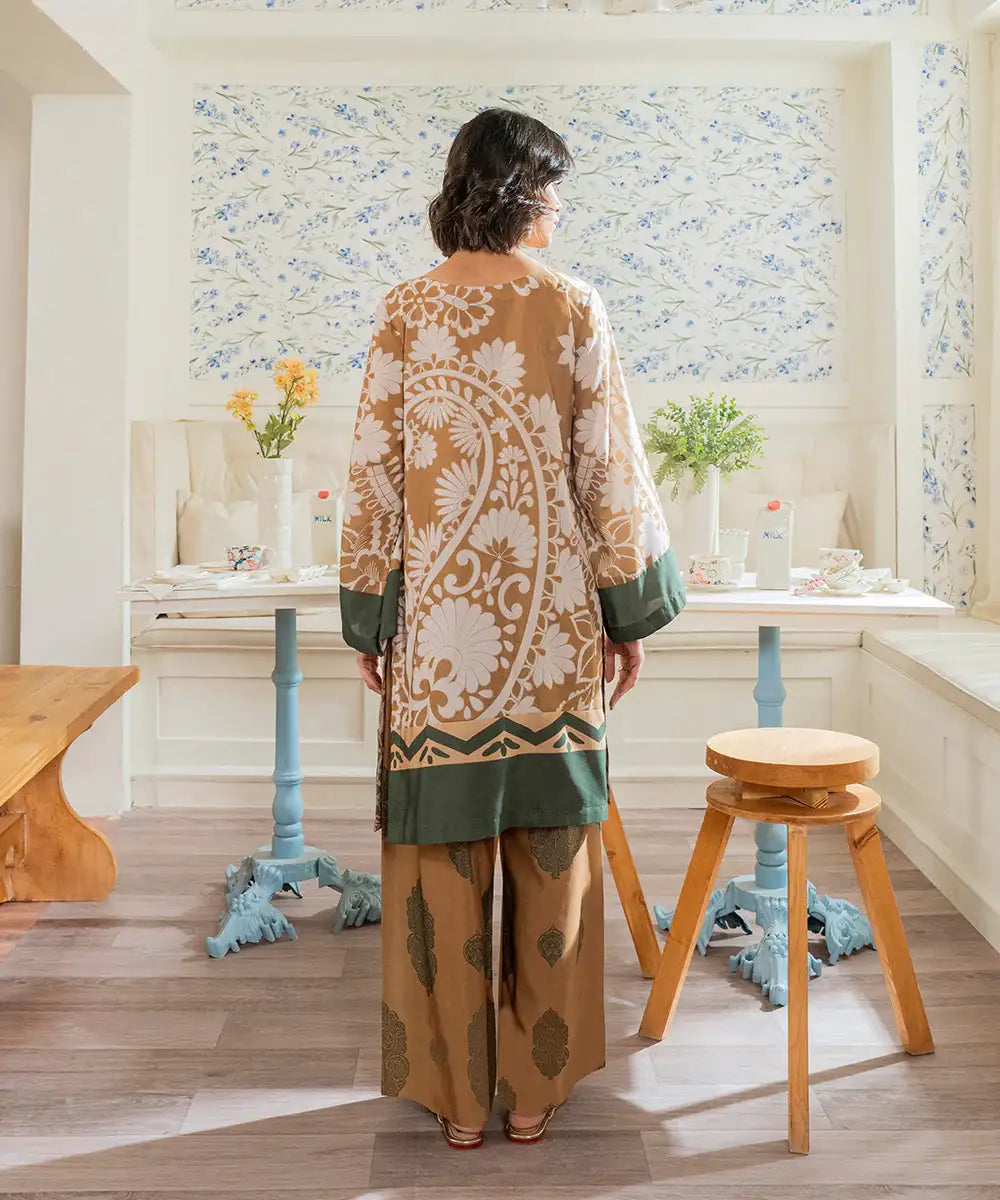 2PC - Digital Printed Silk Lawn Suit - Kross Kulture