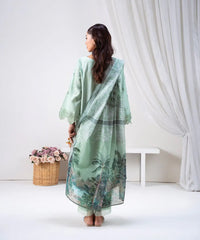 3PC - Embroidered Silk Lawn Suit - Kross Kulture
