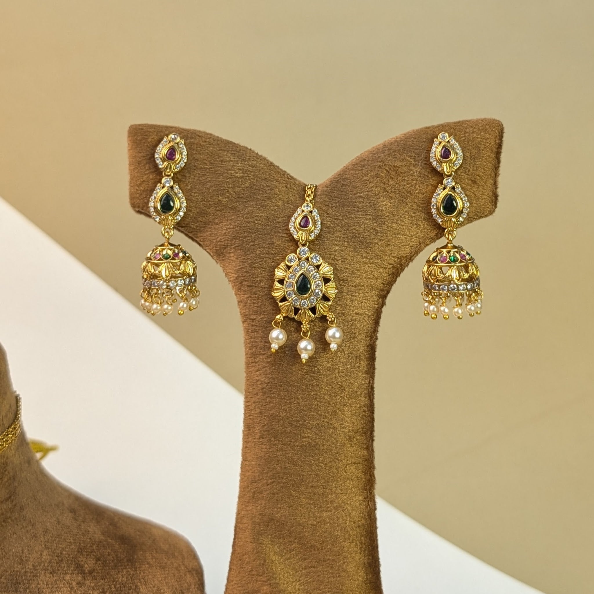 Traditional Temple South Indian Rajwadi Necklace Set
