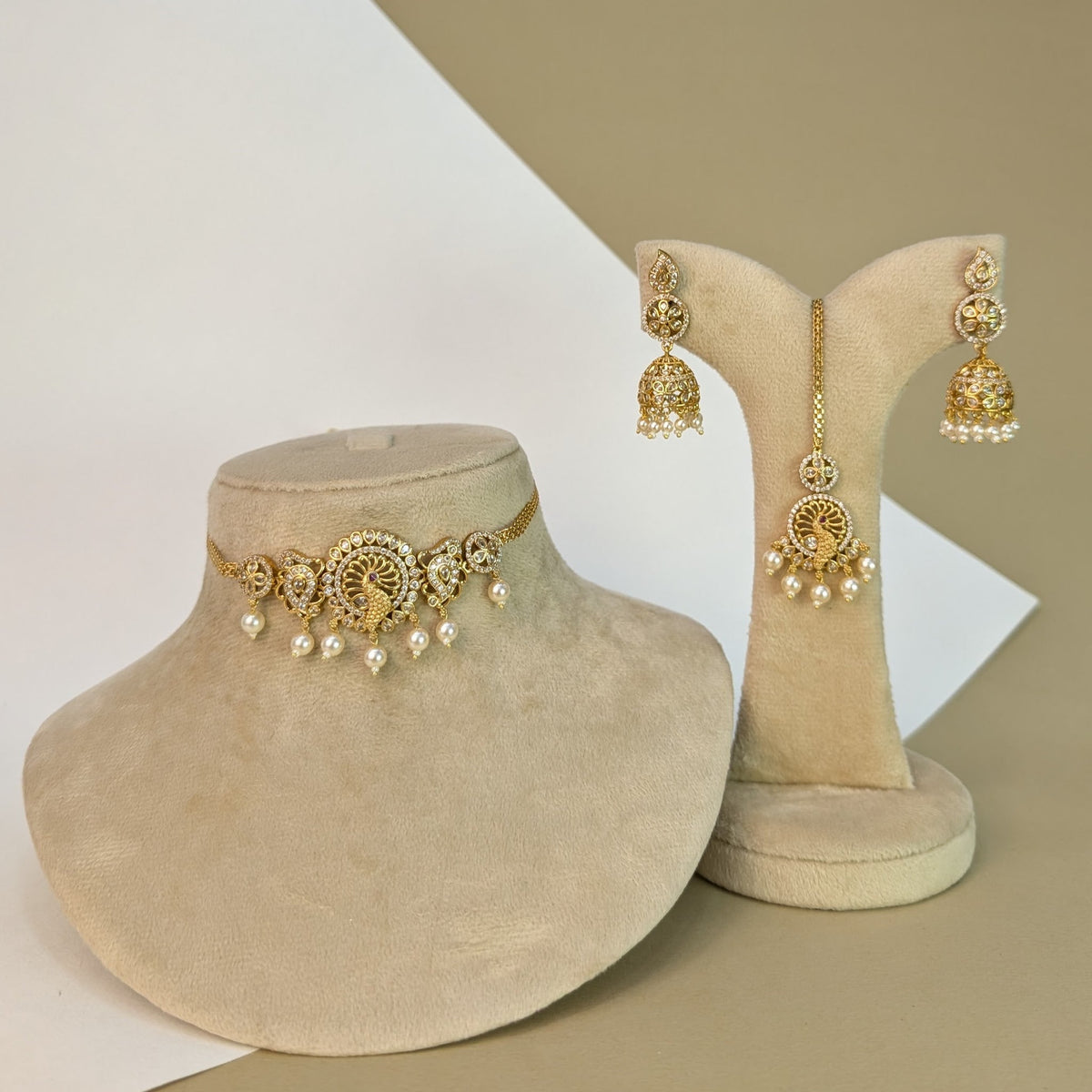 Gaja Elephant South Rajwadi Necklace Set