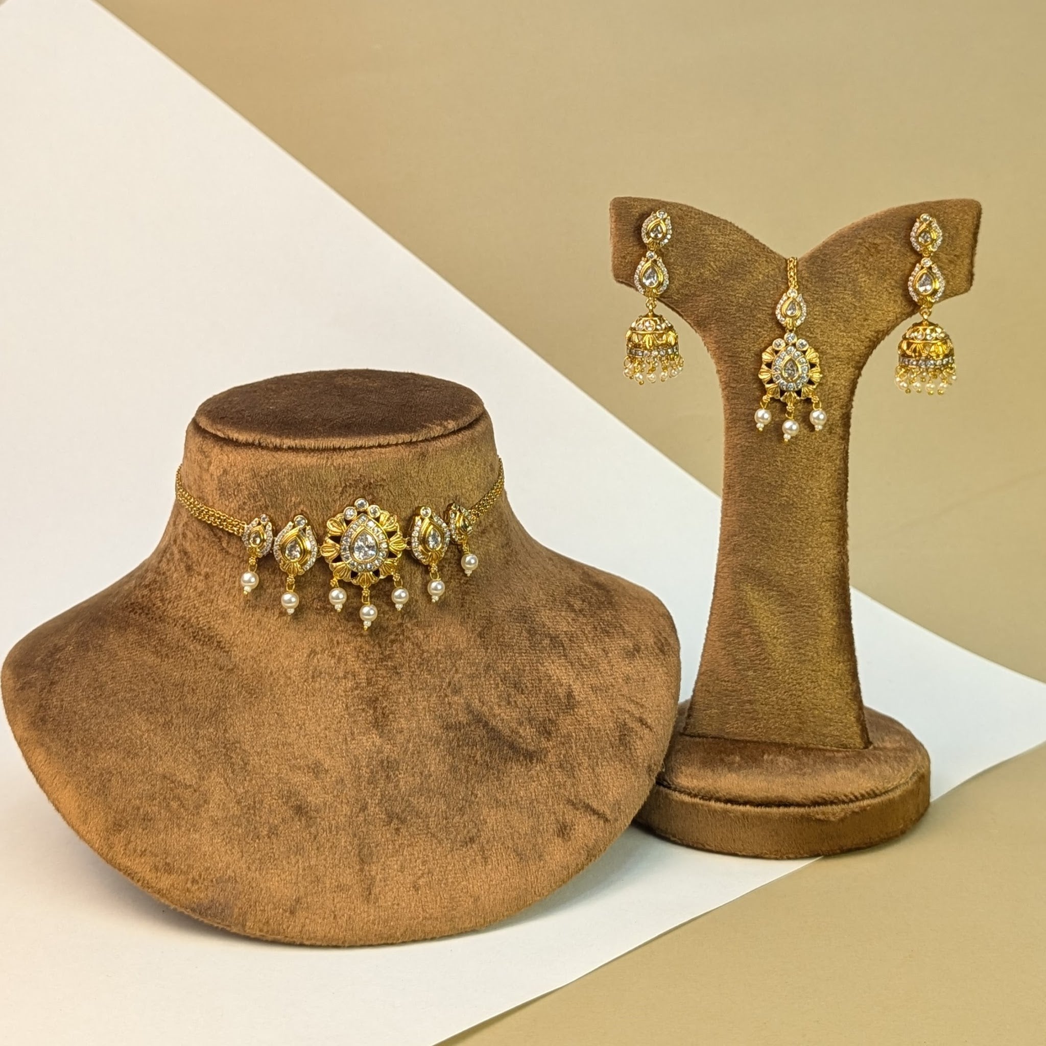 Traditional Temple South Indian Rajwadi Necklace Set