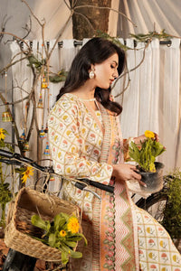 Safwa | Peach Gleam – 3PC Printed Lawn Ready to Wear (P000519) - Mmall