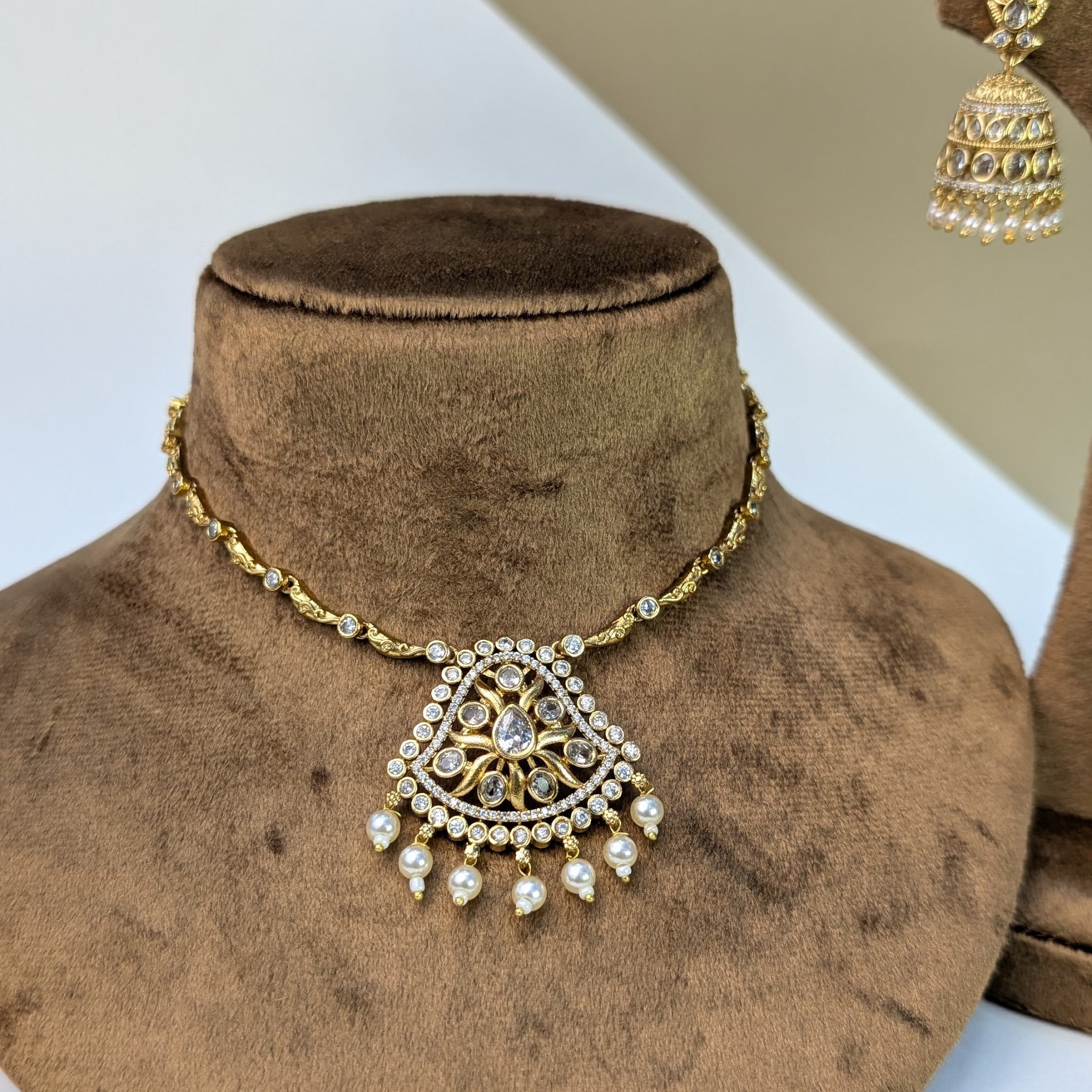 Guttapusalu Drop South Indian Rajwadi Necklace Set