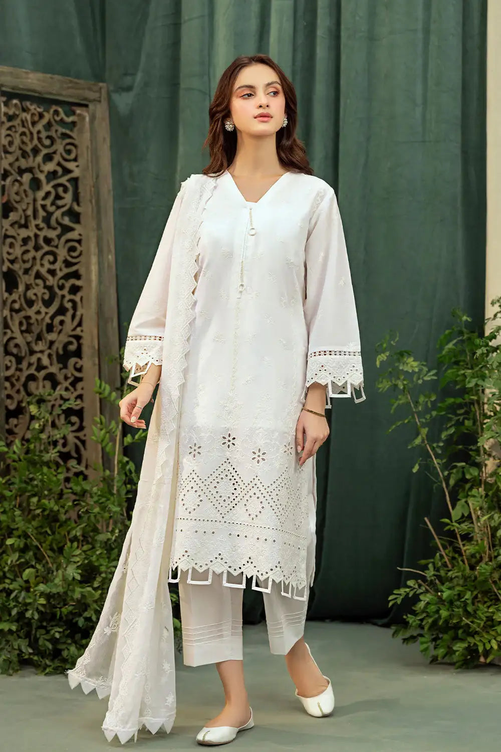 Safwa | Moonlit Veil - 3PC Unstitched Suit (ARK04) - Mmall