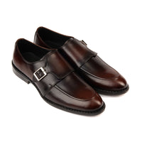 7011-Brown Rubber Sole Cow Leather Formal - DeVogue