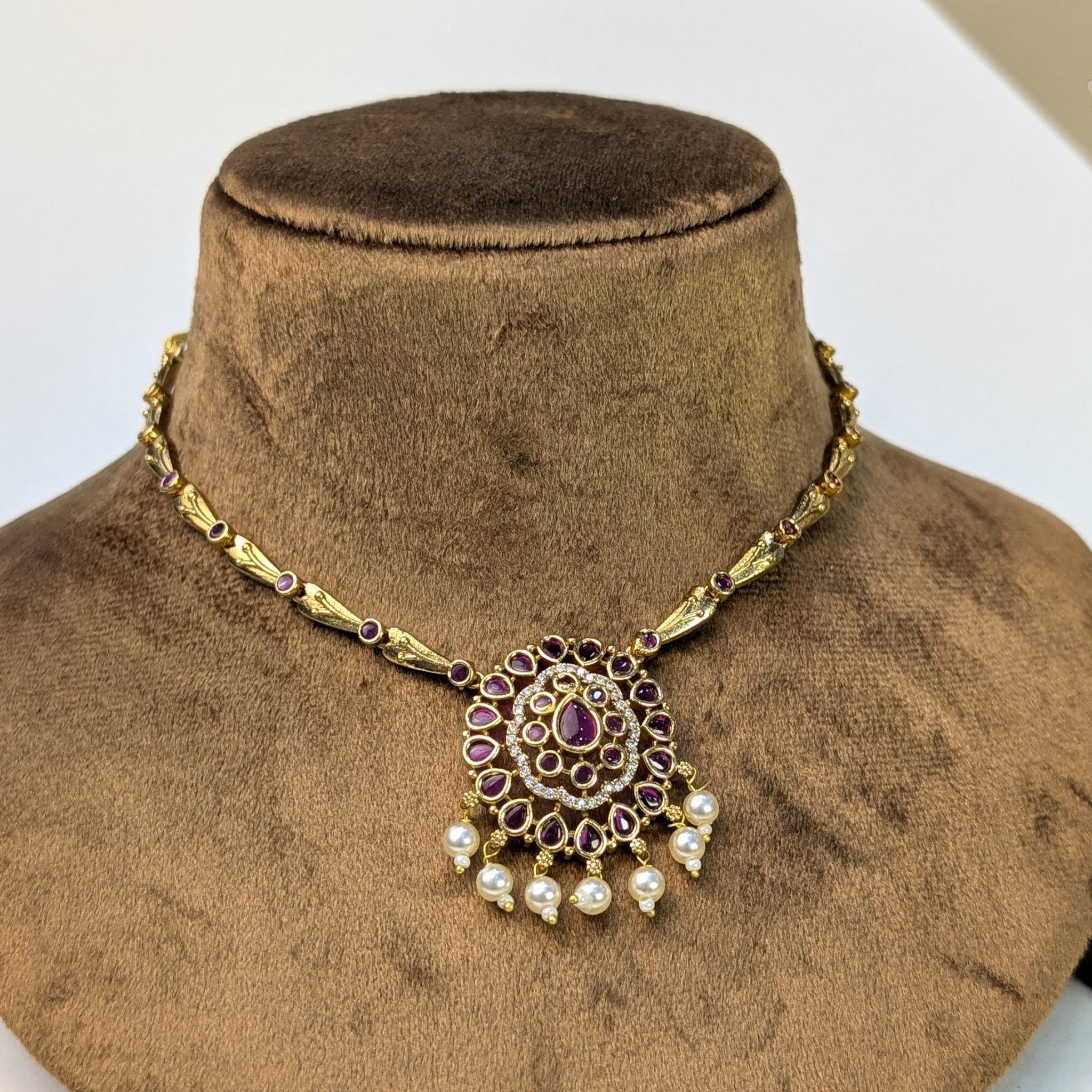 Nagas Temple South Indian Rajwadi Necklace Set