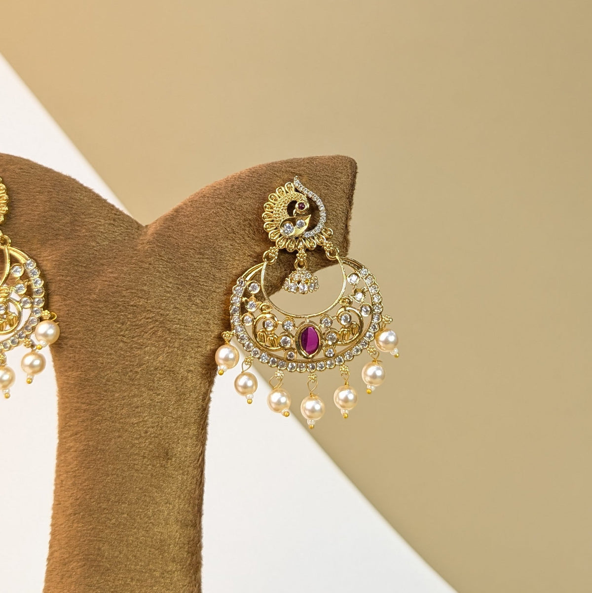 Nagina Halo Stone Earrings