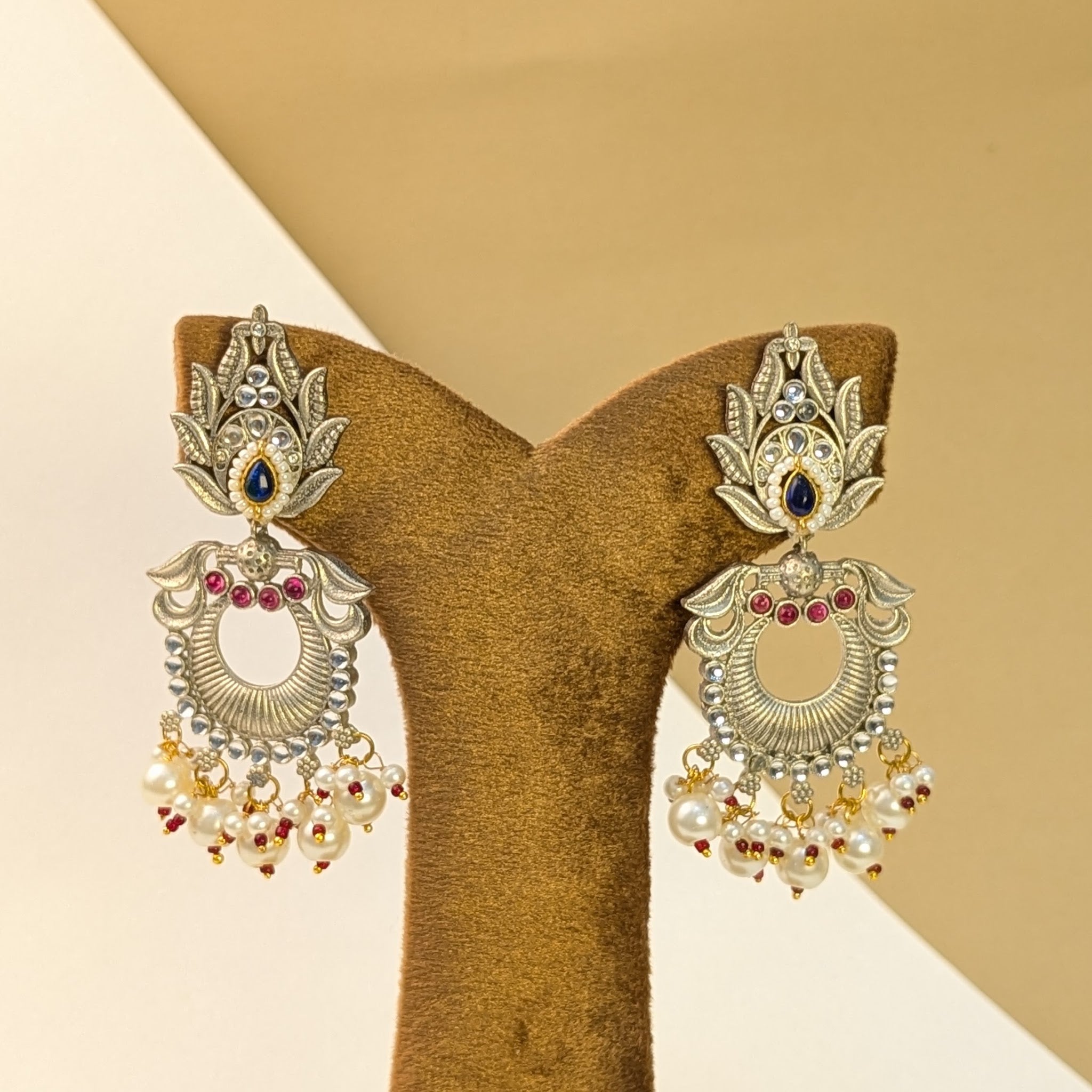 Grand Chandbali Antique Earrings