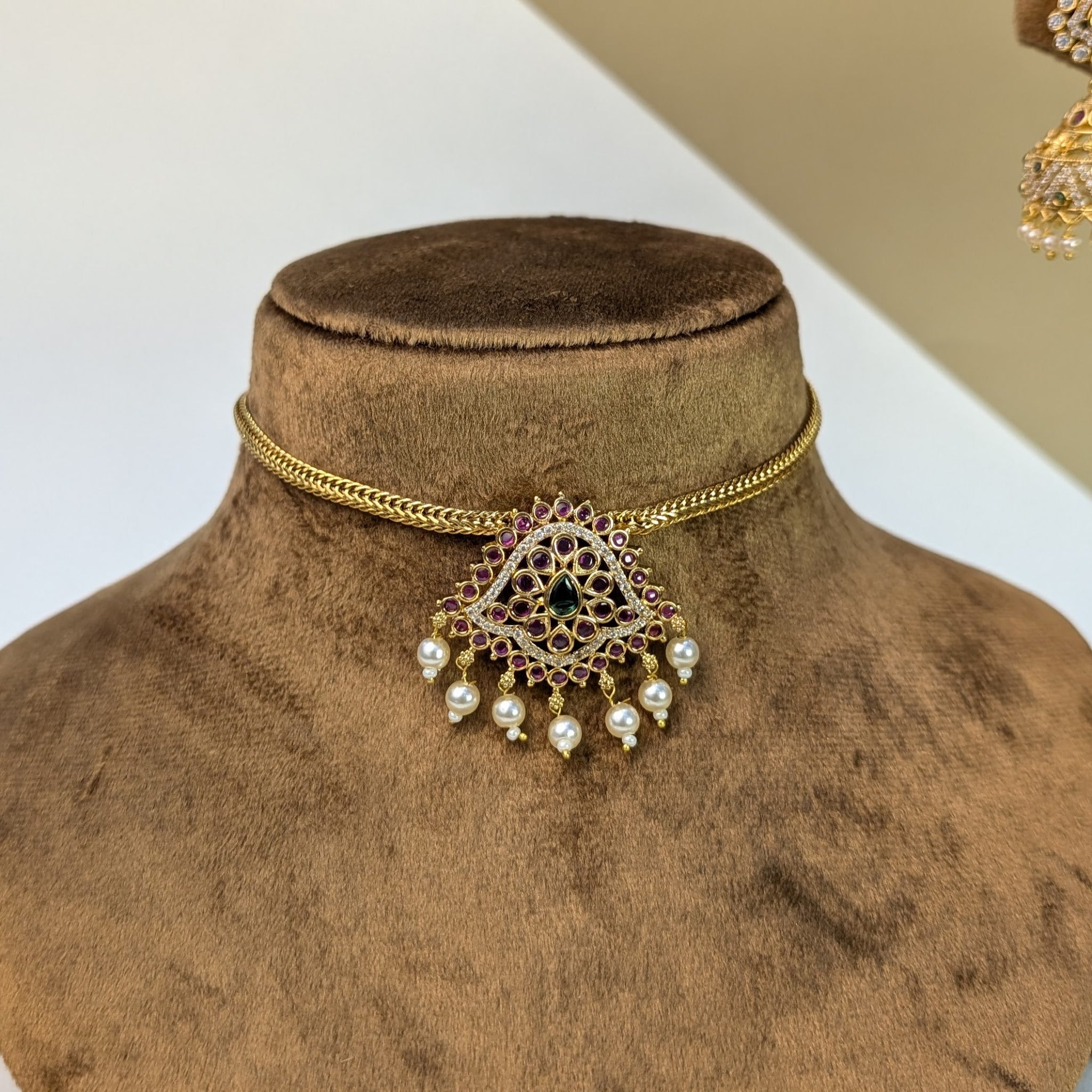 Statement Antique South Indian Rajwadi Necklace Set