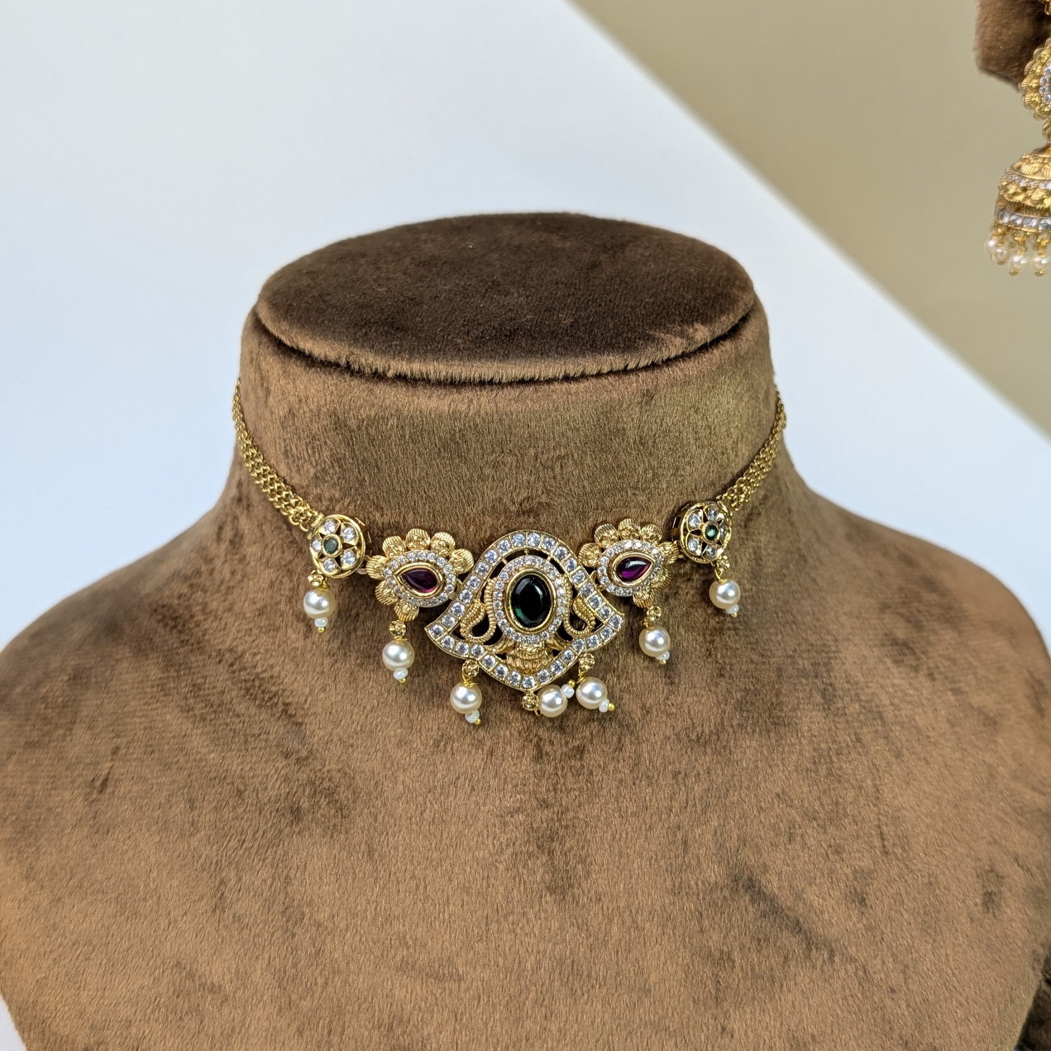 Peacock Haram South Indian Rajwadi Necklace Set