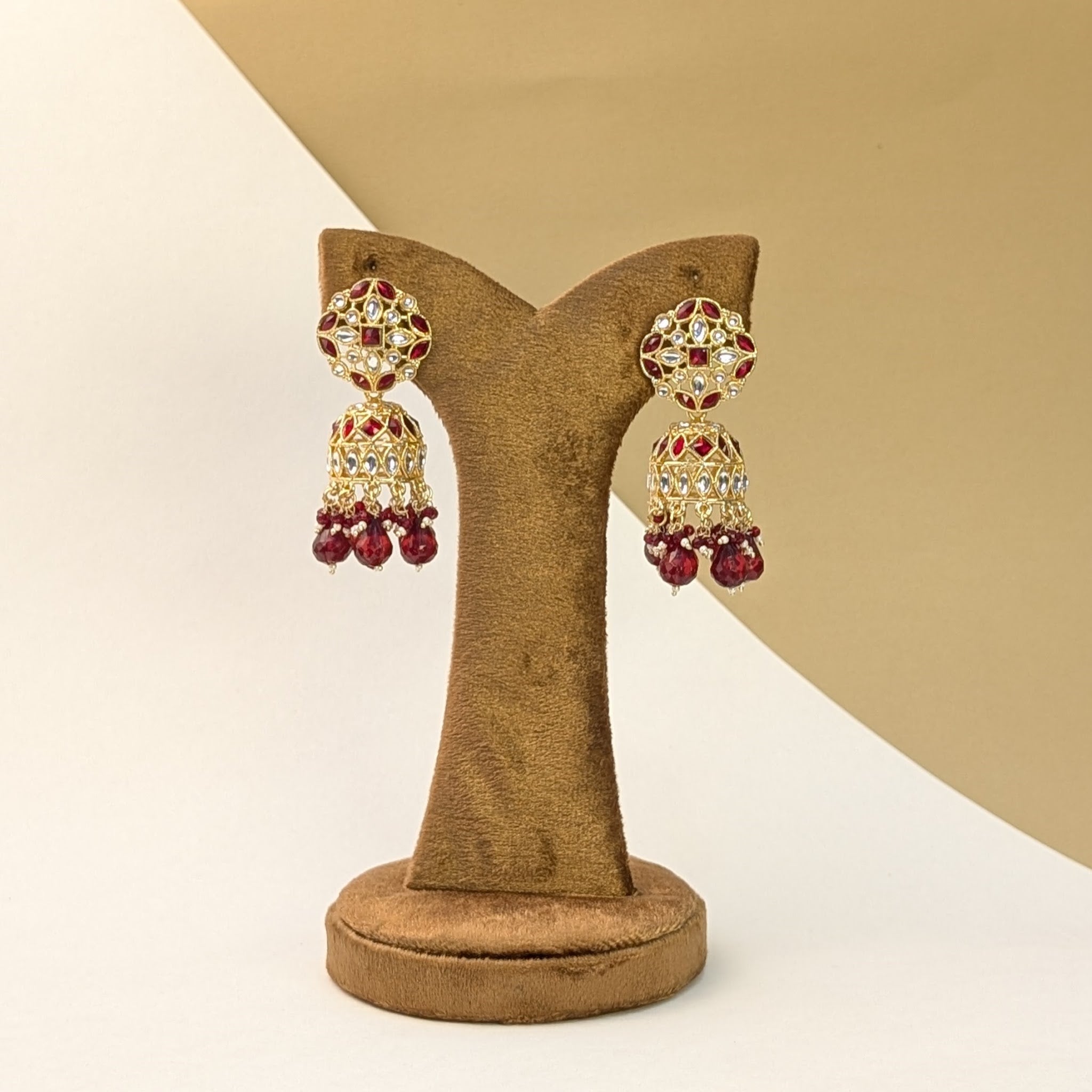 Bridal Pearl Kundan Jhumkis