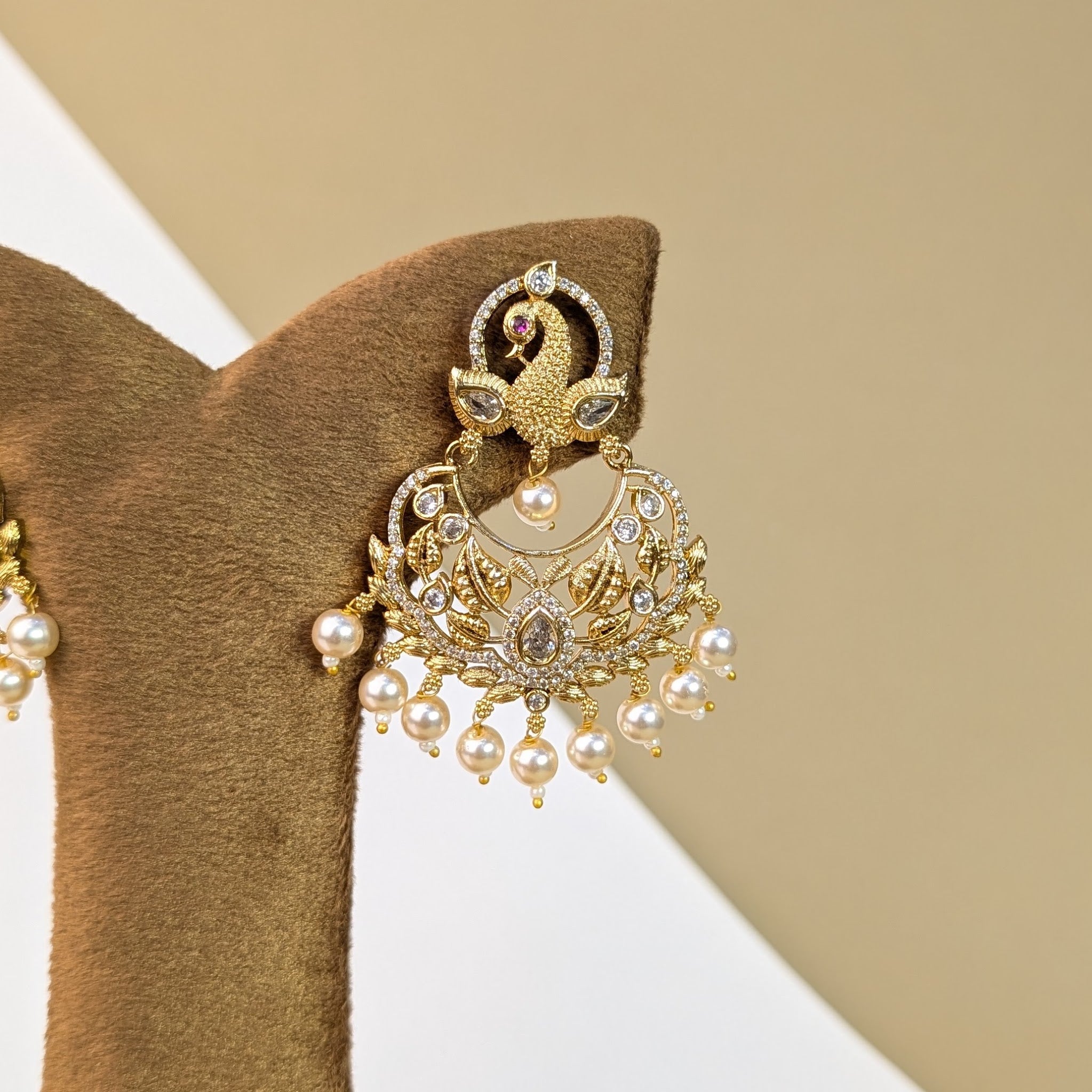 Darbari Fan Stone Earrings