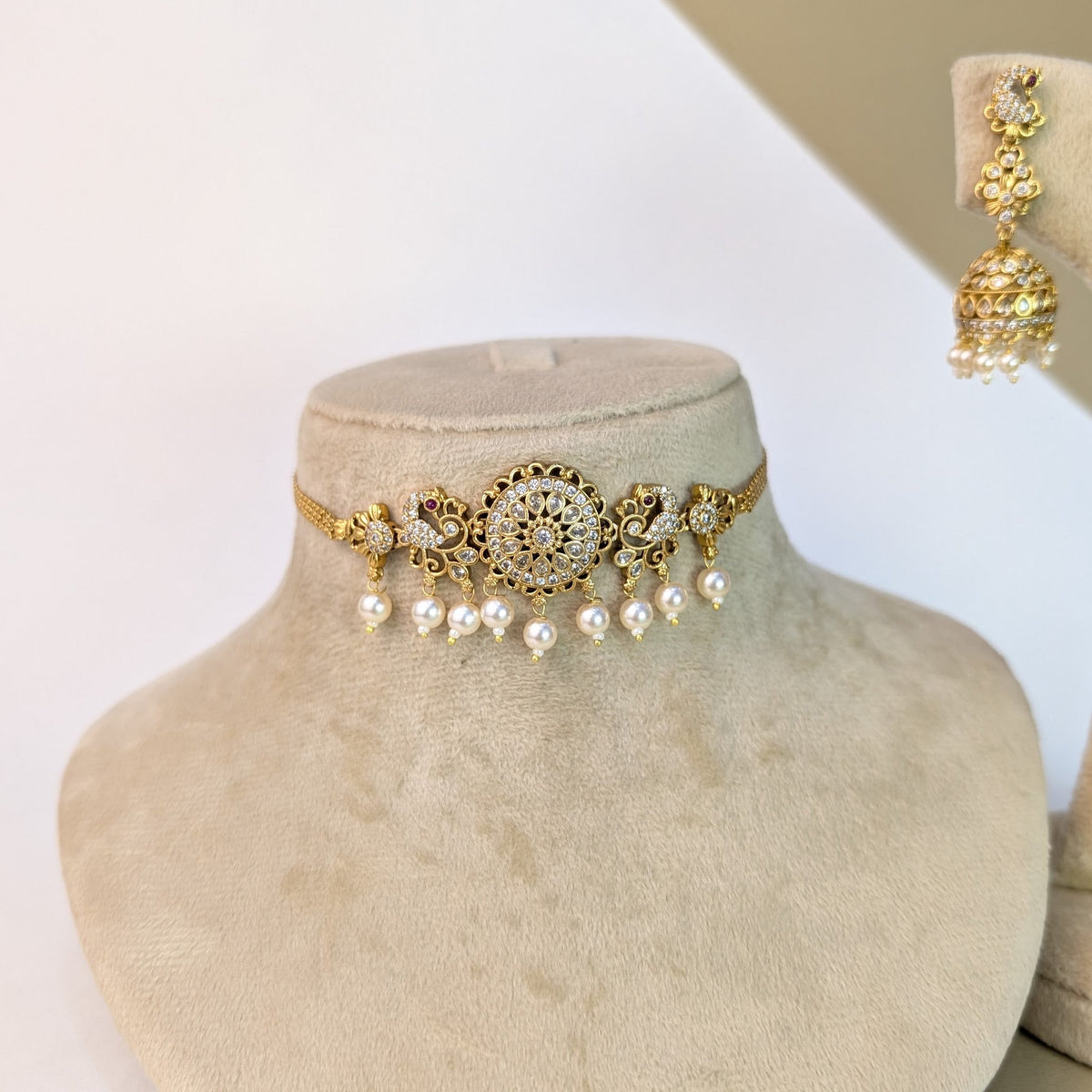 Mayura Peacock South Rajwadi Necklace Set