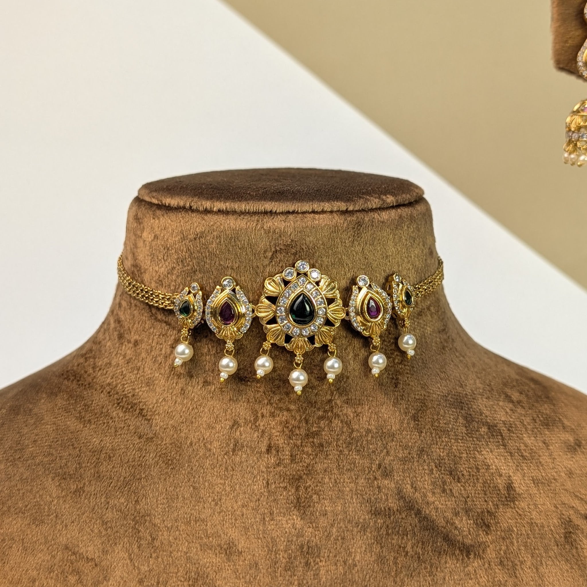 Traditional Temple South Indian Rajwadi Necklace Set