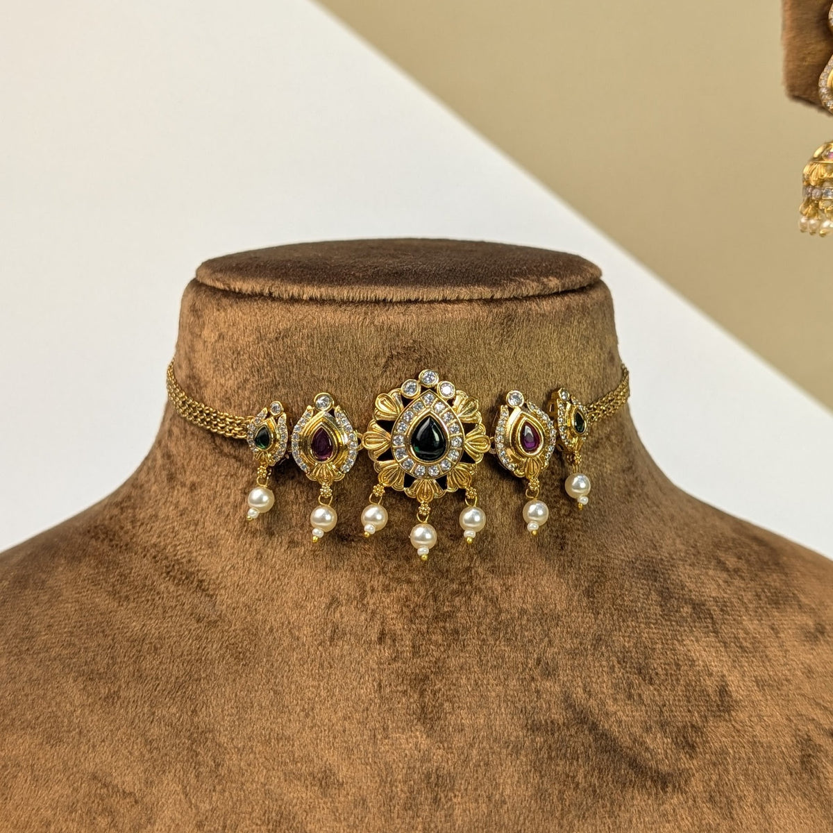 Traditional Temple South Indian Rajwadi Necklace Set