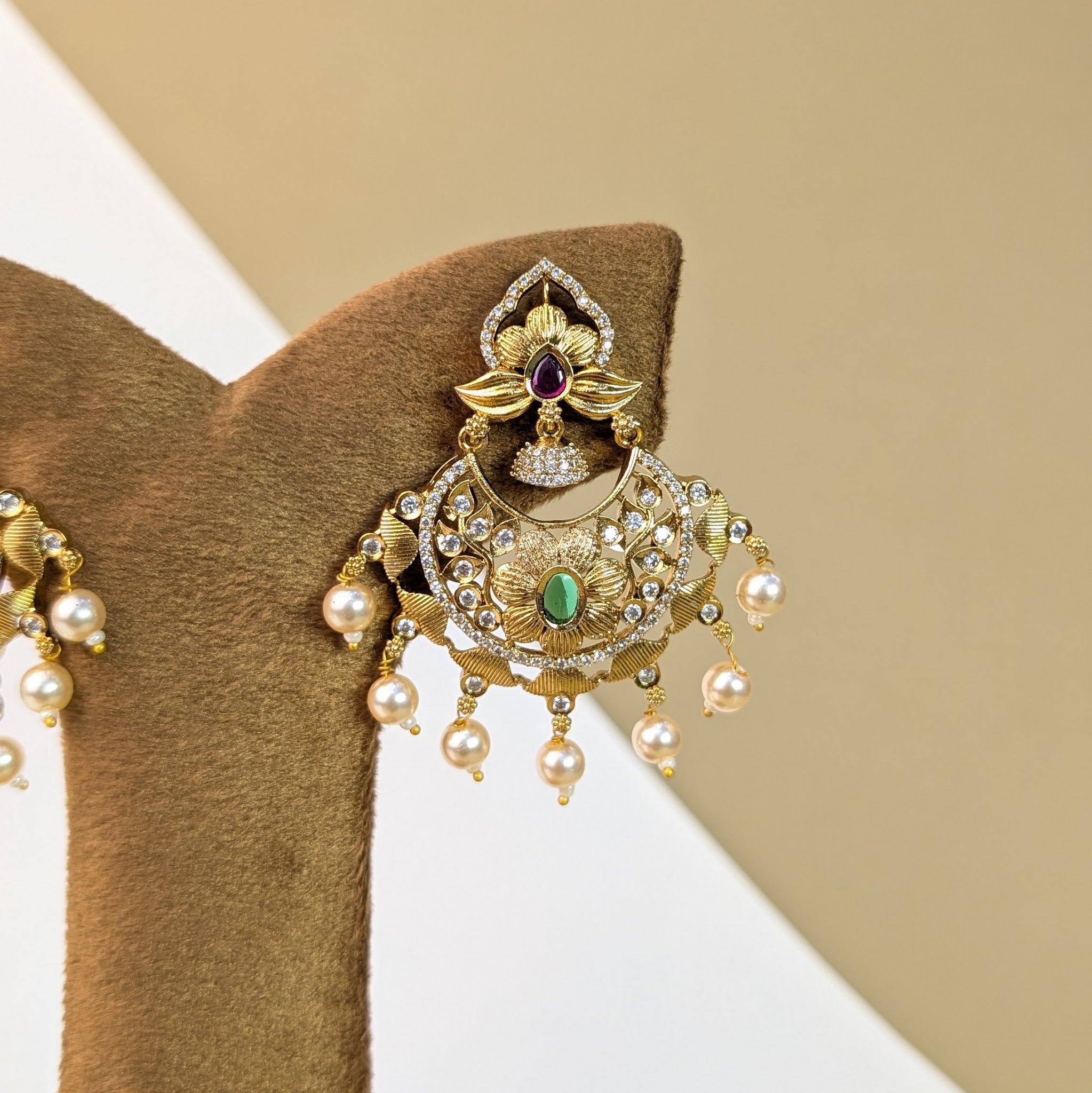 Roshan Teardrop Stone Earrings