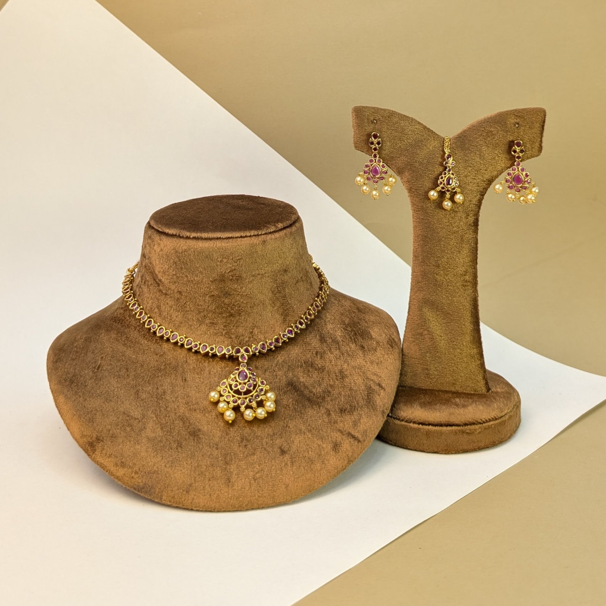 Royal Temple South Indian Rajwadi Necklace Set