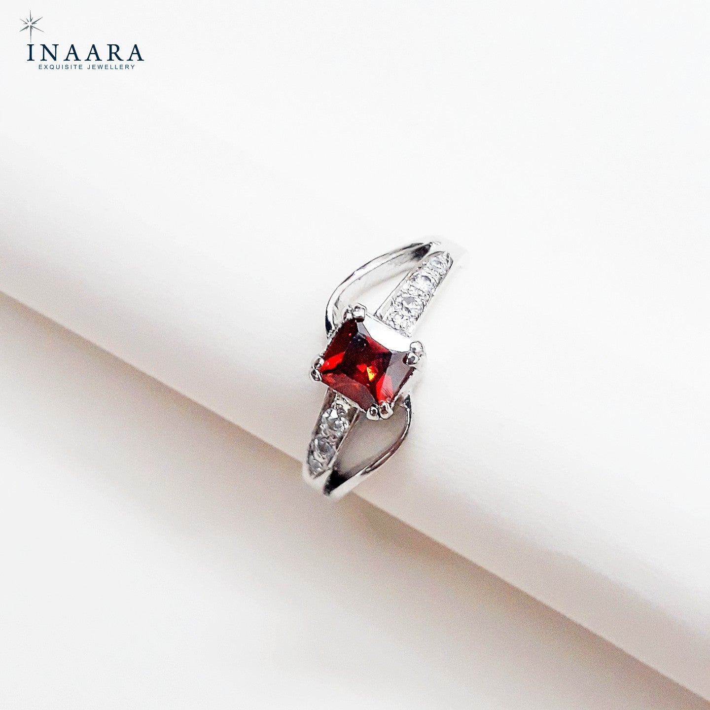 Synthetic Garnet Ring
