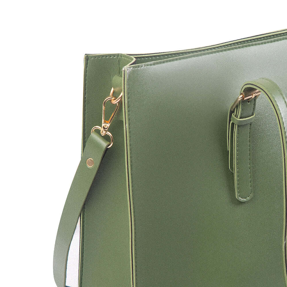 Blossom 3 Pcs Green women's tote bag in green by Bag X