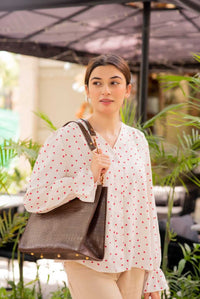 Crocodile Tote Choco women's tote bag in choco by Bag X