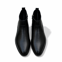 LT-01 Black Mild Ankle Boots Cow Leather - DeVogue