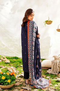 Safwa | Navy Bloom - 3PC Unstitched Suit (SKY06) - Mmall