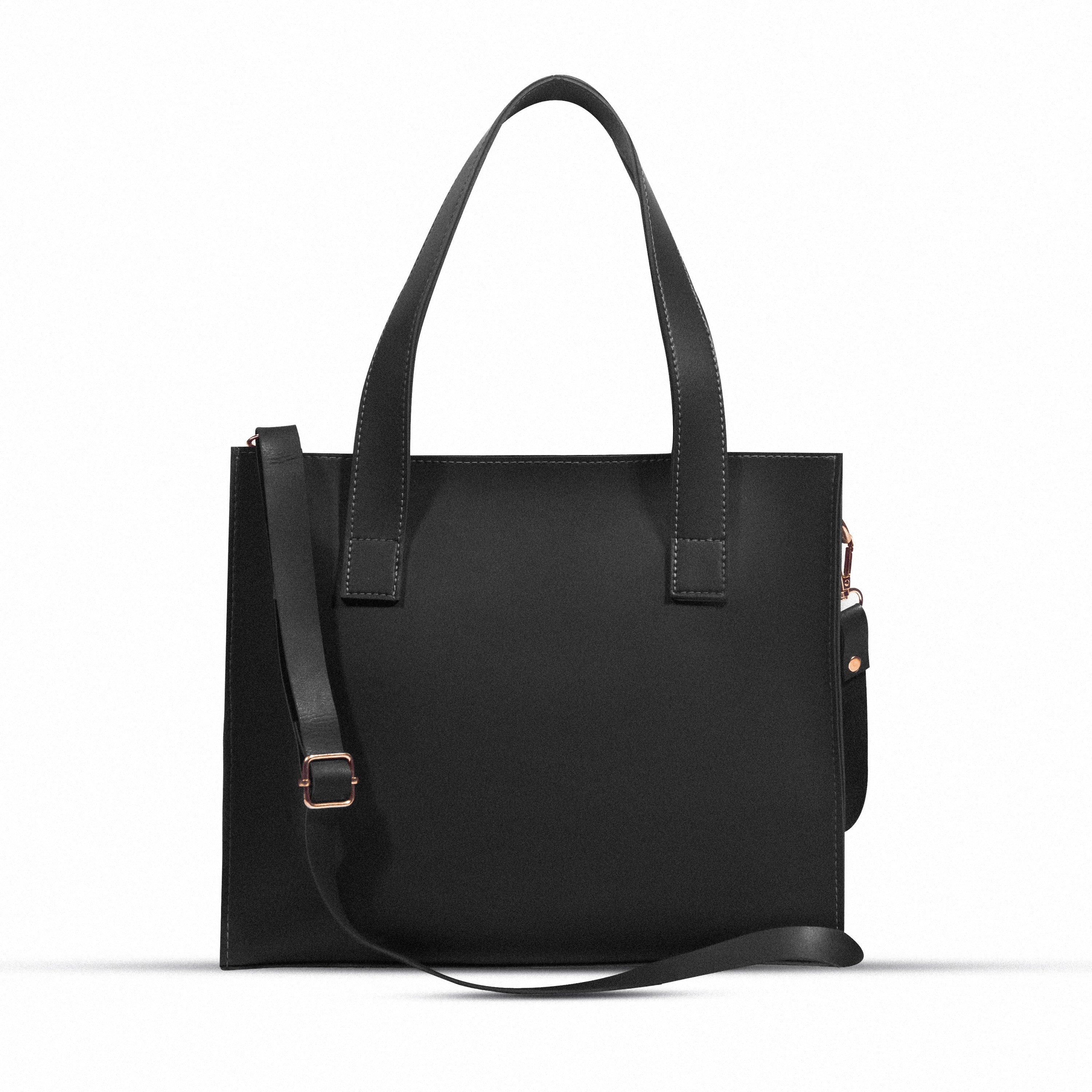 Baku 3 Pcs Black women's wallet & clutch in black by Bag X