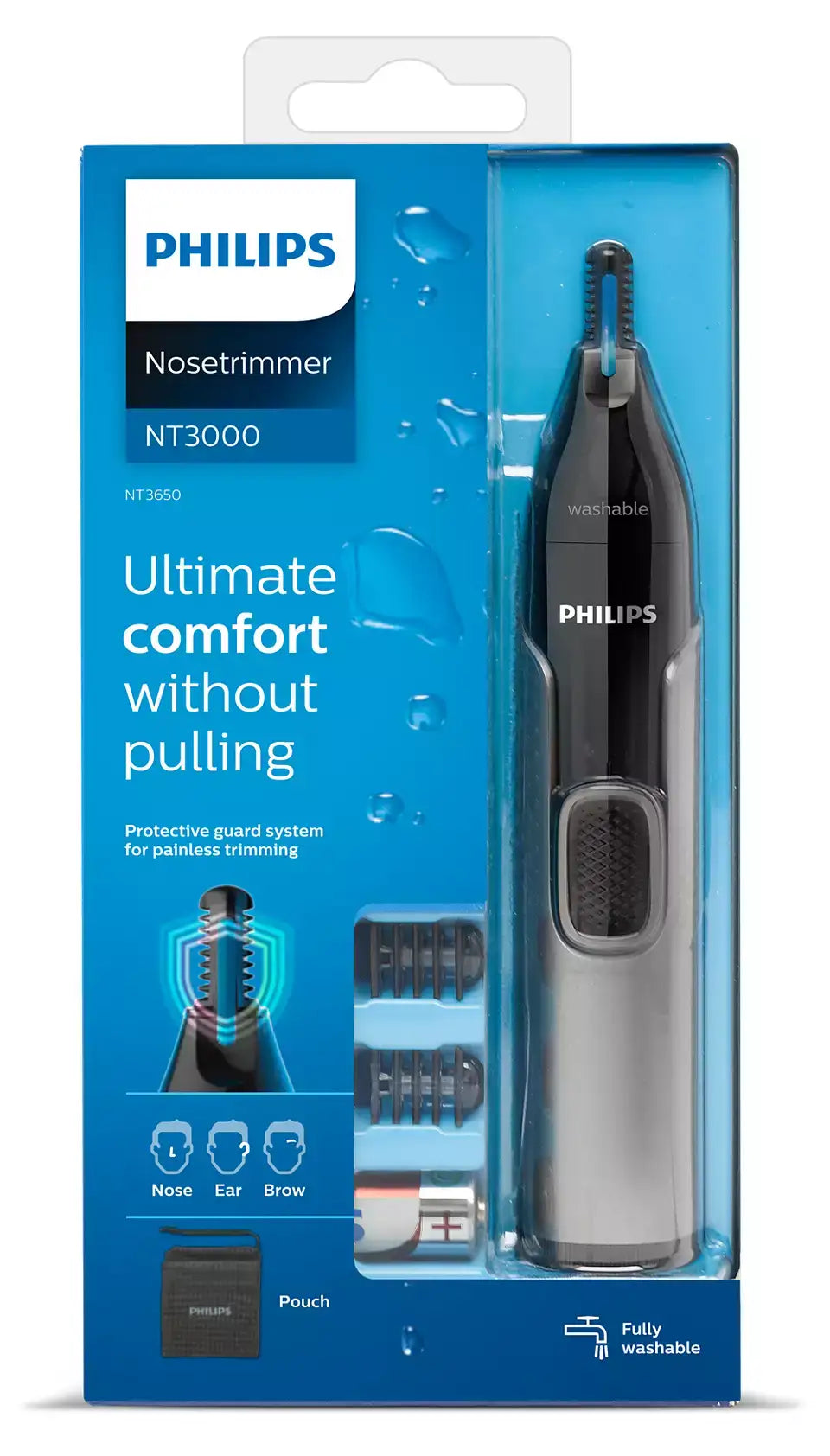 Philips NT3650/16 Trimmer Series 3000 Nose, Ear & Eyebrow Trimmer - Mmall