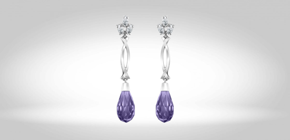 Earring- Syn. Amethyst