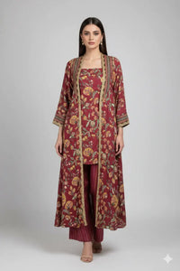 Safwa | Scarlet Bloom – 2PC Printed Lawn Ready to Wear (P000678) - Mmall