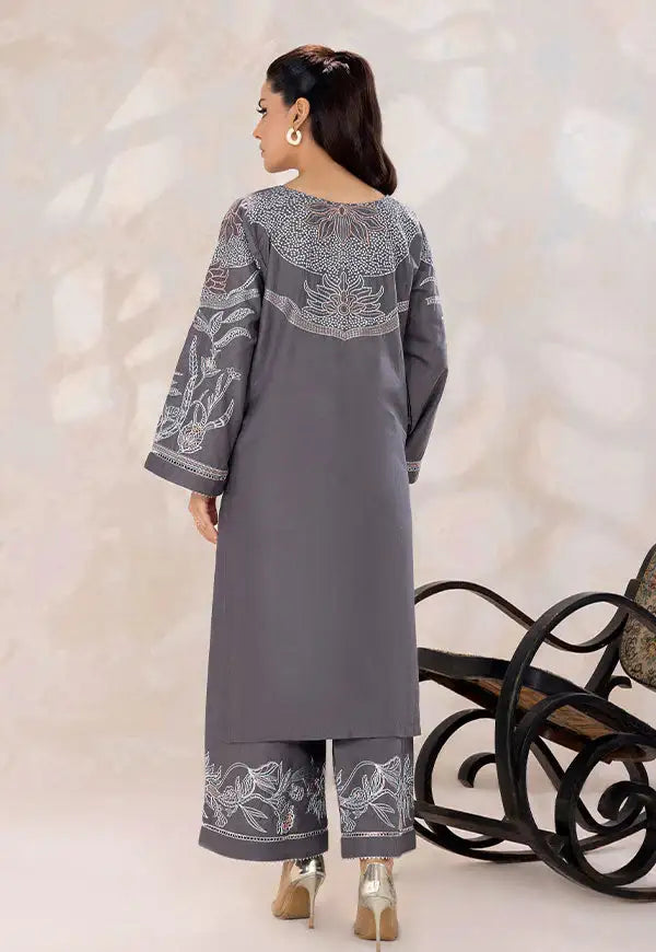 Safwa Ash Veil – 2PC Stitched Suit (P000576) - Mmall