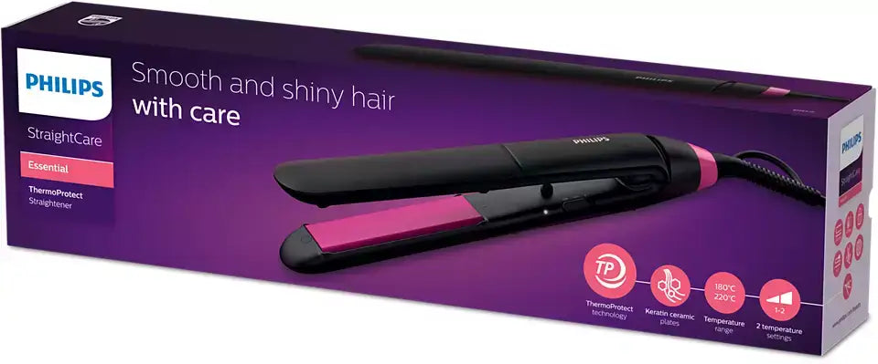 Philips BHS375/03 StraightCare Essential ThermoProtect straightener - Mmall