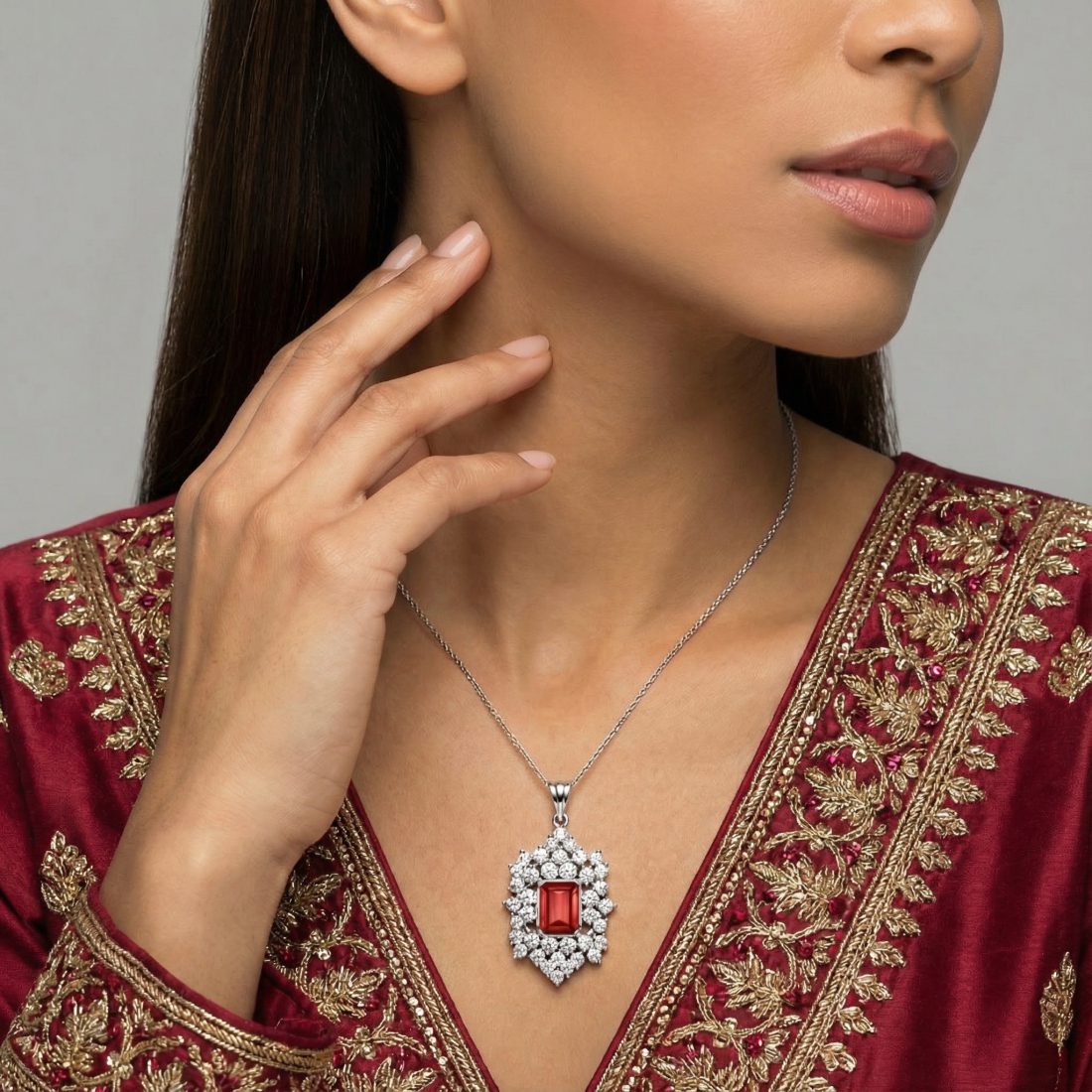 Garnet Queen Pendant